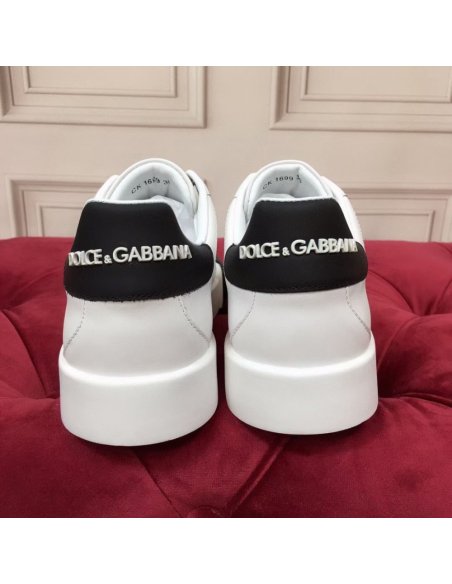 Cheap Reps Dolce Gabbana Womens Portofino Sneakers with Black Toe-cap