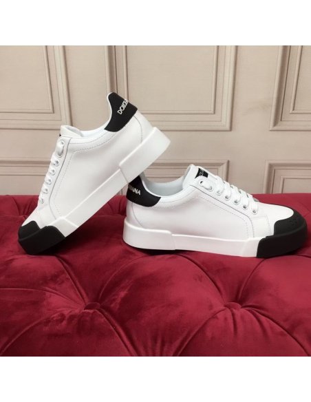 Cheap Reps Dolce Gabbana Womens Portofino Sneakers with Black Toe-cap