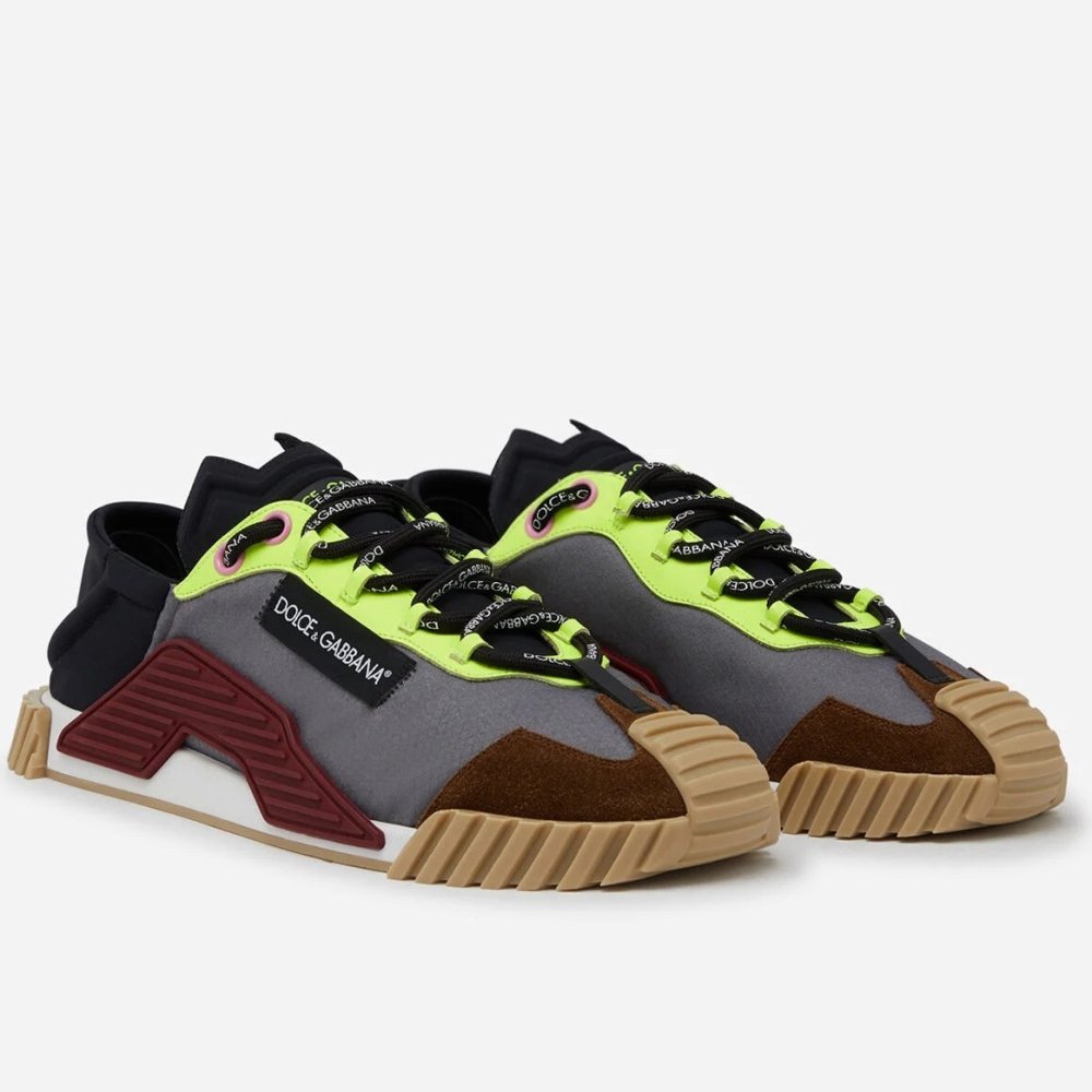 Cheap Reps Dolce Gabbana Womens NS1 Slip-on Sneakers Grey/Yellow