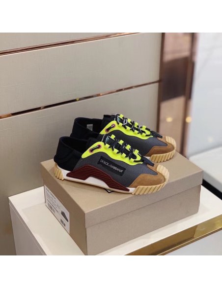 Cheap Reps Dolce Gabbana Womens NS1 Slip-on Sneakers Grey/Yellow