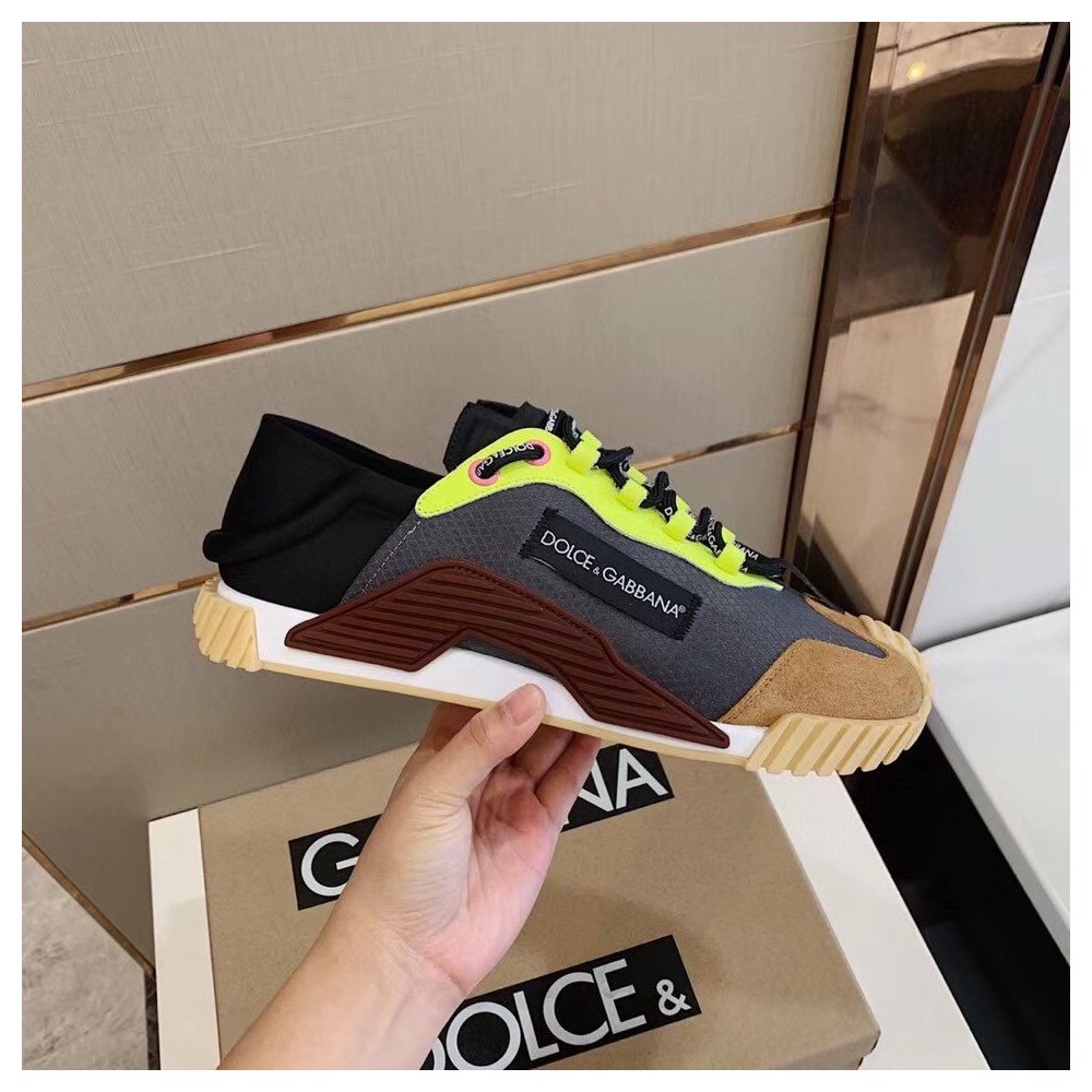 Cheap Reps Dolce Gabbana Womens NS1 Slip-on Sneakers Grey/Yellow