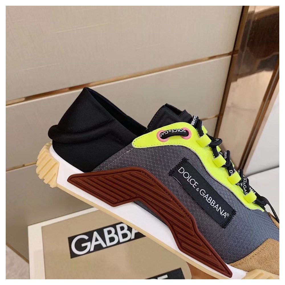 Cheap Reps Dolce Gabbana Womens NS1 Slip-on Sneakers Grey/Yellow