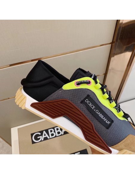 Cheap Reps Dolce Gabbana Womens NS1 Slip-on Sneakers Grey/Yellow