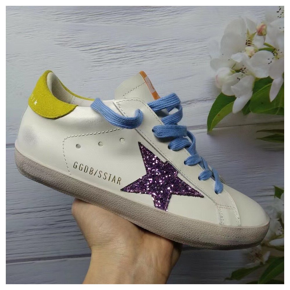 Cheap Reps Golden Goose Womens Super-Star Sneakers With Fuchsia Glitter Star