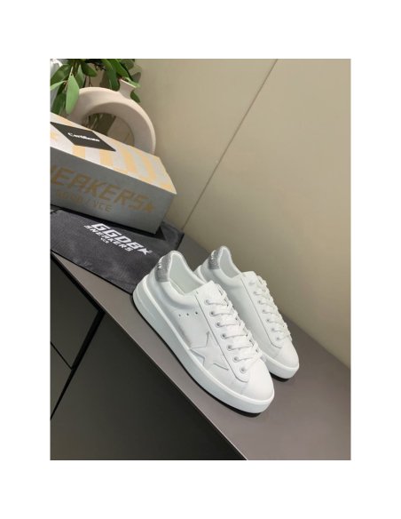Cheap Reps Golden Goose Womens Purestar Sneakers with Glitter Heel