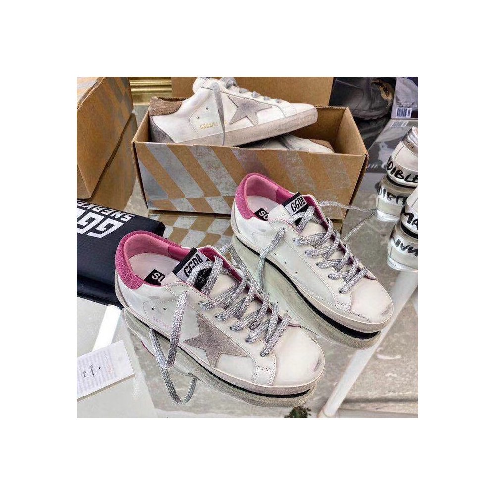 Cheap Reps Golden Goose Womens Super-Star Sneakers with Lizard Heel