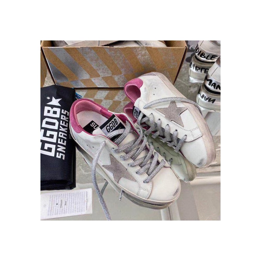 Cheap Reps Golden Goose Womens Super-Star Sneakers with Lizard Heel