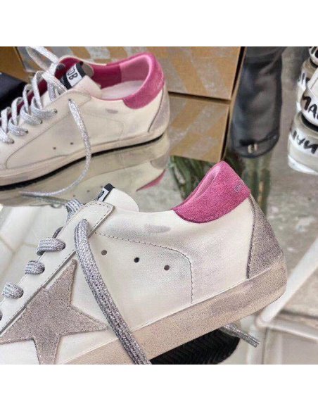 Cheap Reps Golden Goose Womens Super-Star Sneakers with Lizard Heel
