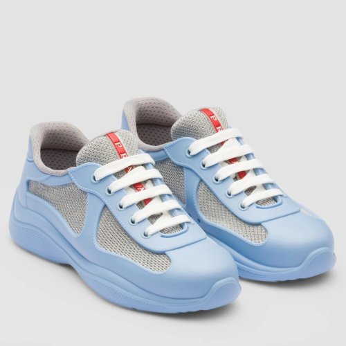 Cheap Reps Prada Americas Cup Sneakers in Blue Rubber and Bike Fabric
