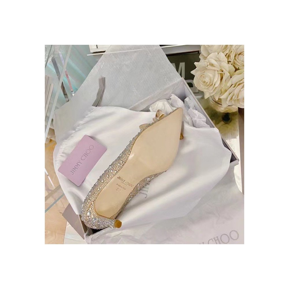 Cheap Reps Jimmy Choo Alia 85mm Pumps In Gold Crystal