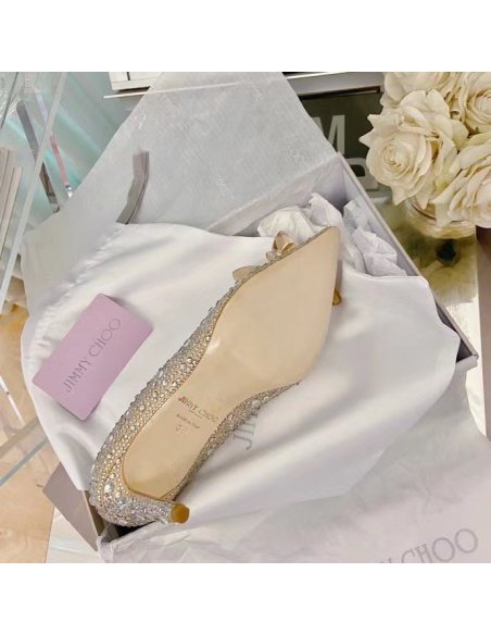 Cheap Reps Jimmy Choo Alia 85mm Pumps In Gold Crystal