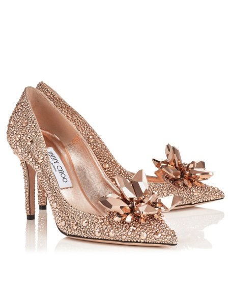 Cheap Reps Jimmy Choo Alia 85mm Pumps In Gold Crystal