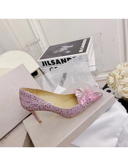 Cheap Reps Jimmy Choo Alia 85mm Pumps In Pink Crystal