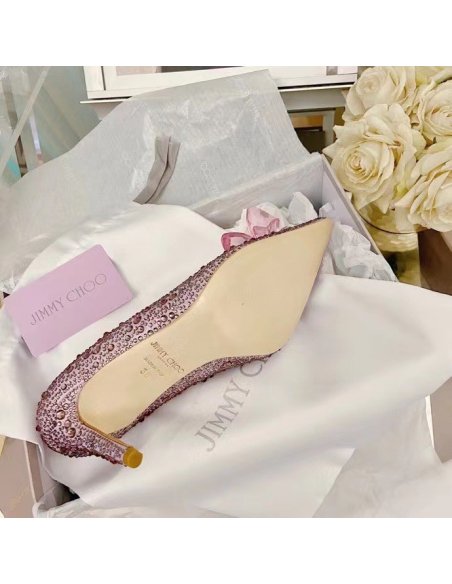 Cheap Reps Jimmy Choo Alia 85mm Pumps In Pink Crystal