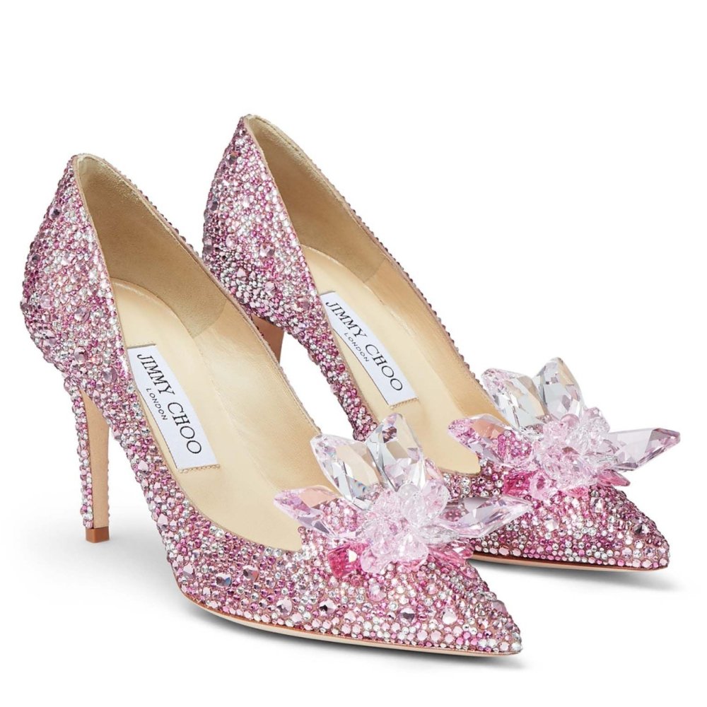 Cheap Reps Jimmy Choo Alia 85mm Pumps In Pink Crystal