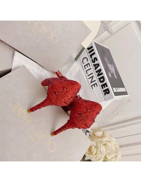 Cheap Reps Jimmy Choo Alia 85mm Pumps In Red Crystal