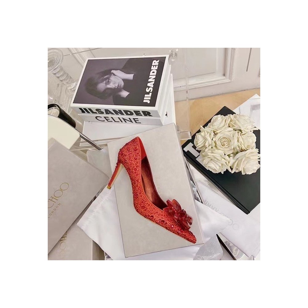 Cheap Reps Jimmy Choo Alia 85mm Pumps In Red Crystal