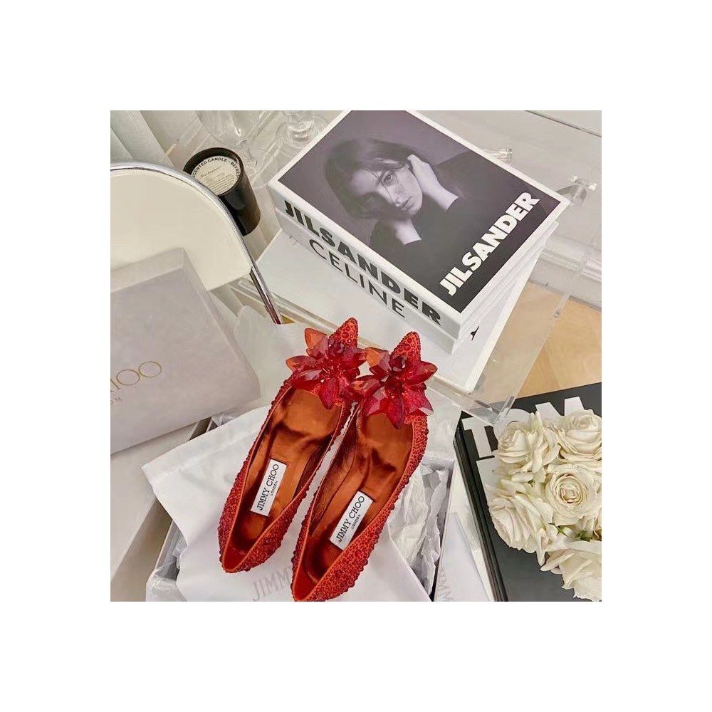 Cheap Reps Jimmy Choo Alia 85mm Pumps In Red Crystal