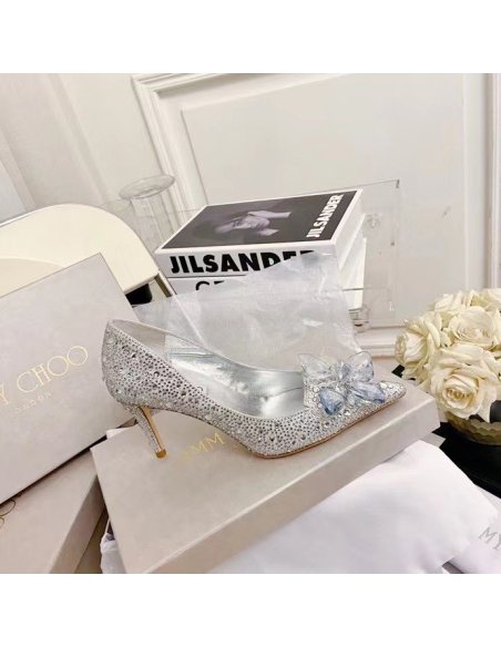 Cheap Reps Jimmy Choo Alia 85mm Pumps In Silver Crystal