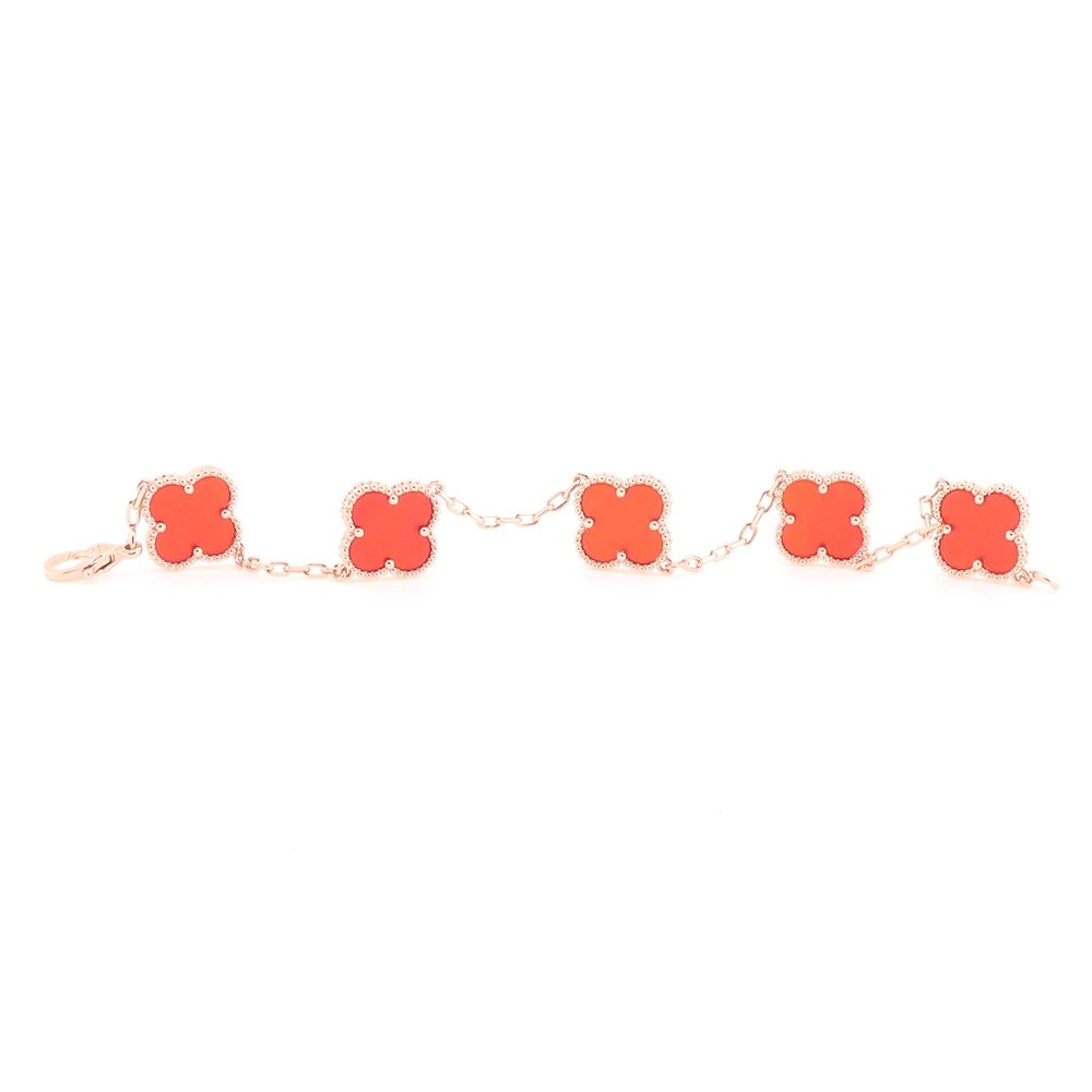 Van Cleef &amp; Arpels Rose Gold Carnelian Bracelet,Van Cleef &amp; Arpels Jewelry