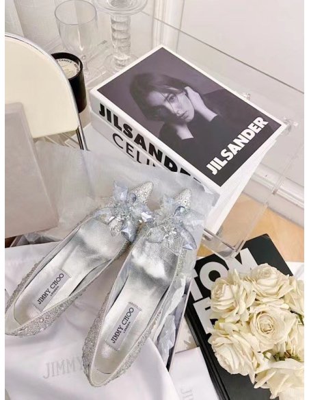 Cheap Reps Jimmy Choo Alia 85mm Pumps In Silver Crystal