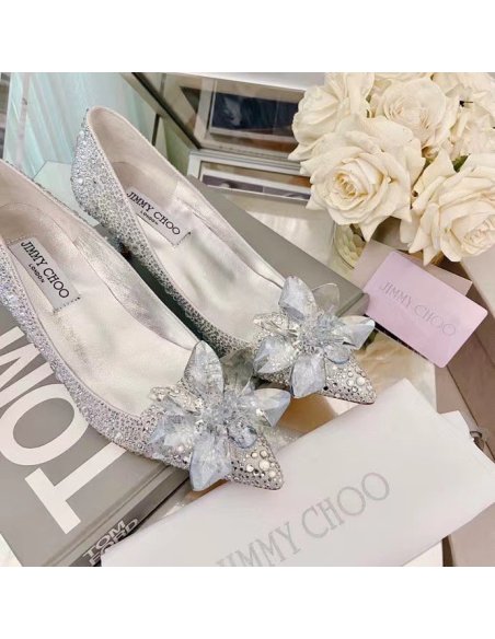 Cheap Reps Jimmy Choo Alia 85mm Pumps In Silver Crystal