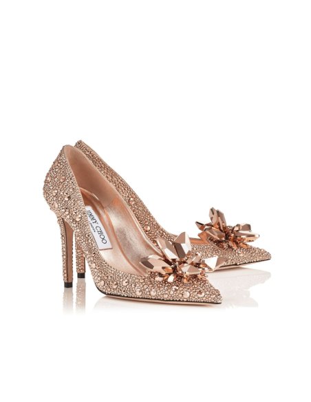 Cheap Reps Jimmy Choo Avril 100mm Pumps In Gold Crystal
