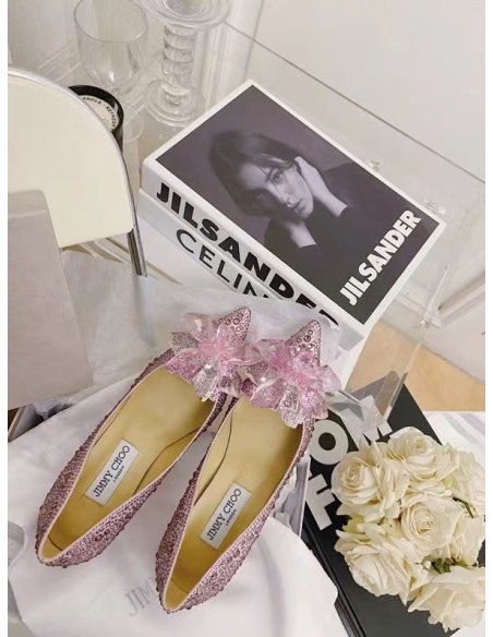 Cheap Reps Jimmy Choo Avril 100mm Pumps In Pink Crystal
