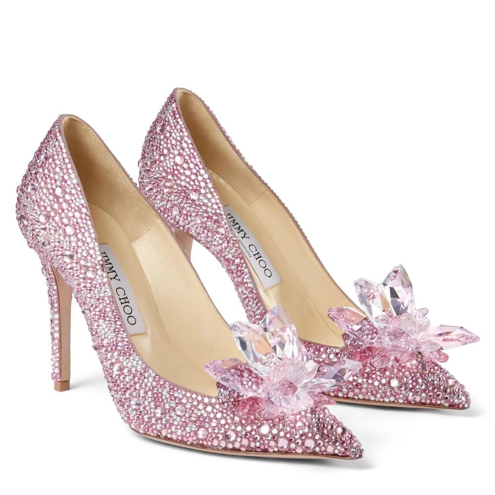 Cheap Reps Jimmy Choo Avril 100mm Pumps In Pink Crystal