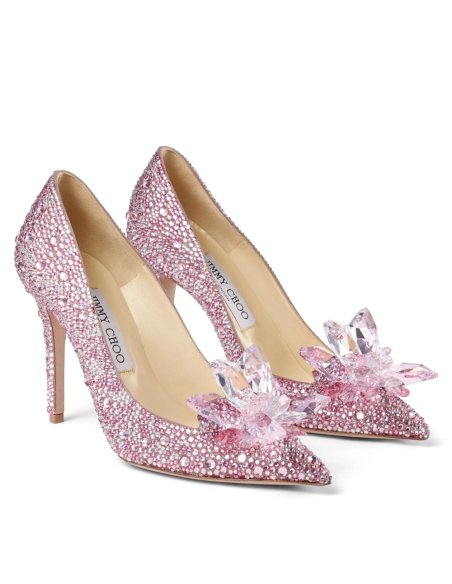 Cheap Reps Jimmy Choo Avril 100mm Pumps In Pink Crystal