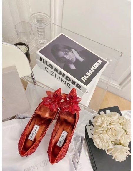 Cheap Reps Jimmy Choo Avril 100mm Pumps In Red Crystal