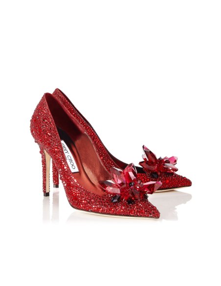 Cheap Reps Jimmy Choo Avril 100mm Pumps In Red Crystal