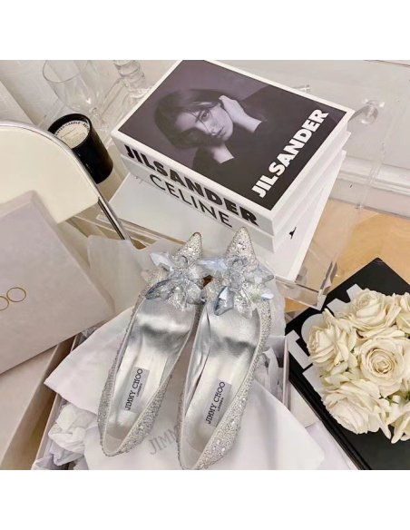 Cheap Reps Jimmy Choo Avril 100mm Pumps In Silver Crystal