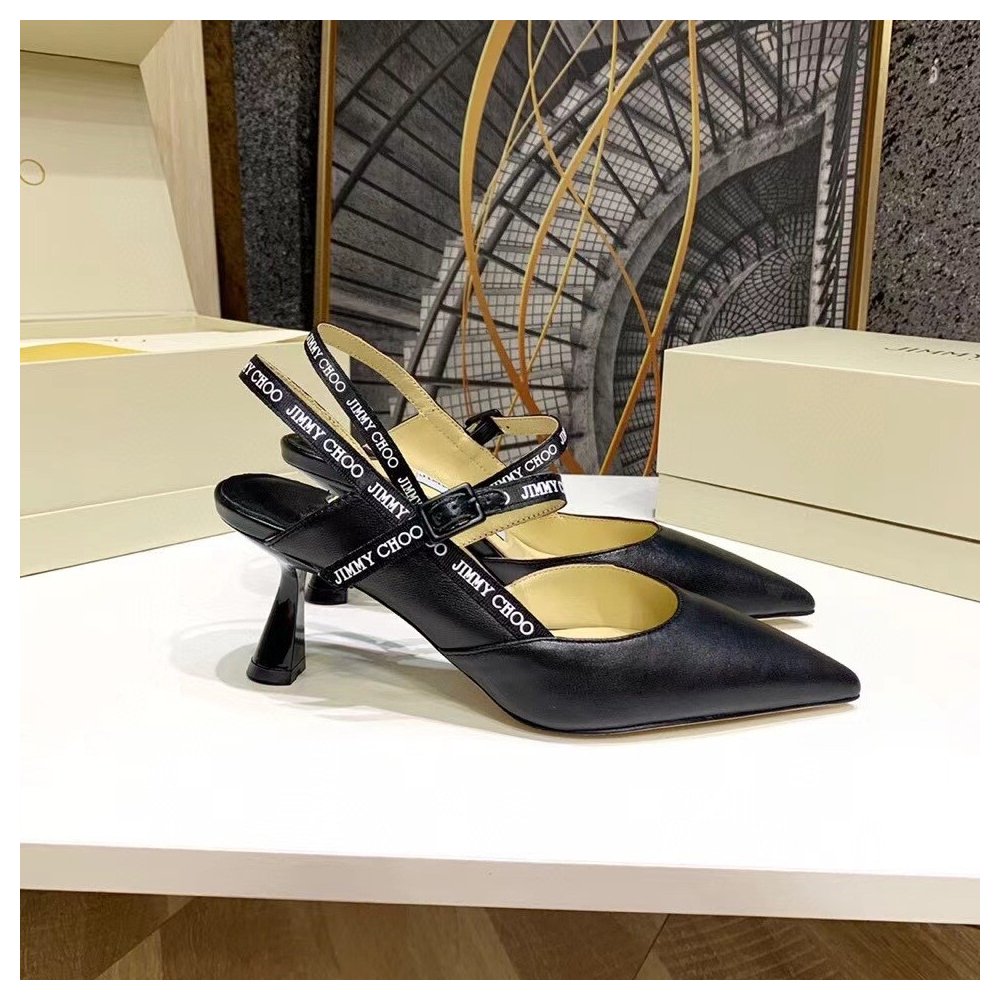 Cheap Reps Jimmy Choo Ray 65mm Slingback Pumps In Black Leather