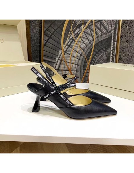 Cheap Reps Jimmy Choo Ray 65mm Slingback Pumps In Black Leather