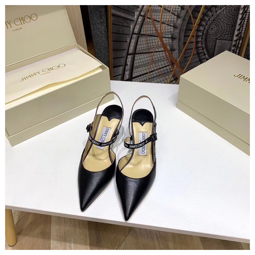 Cheap Reps Jimmy Choo Ray 65mm Slingback Pumps In Black Leather