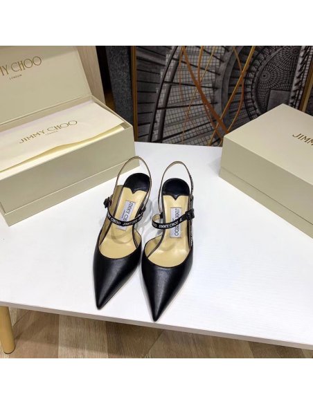 Cheap Reps Jimmy Choo Ray 65mm Slingback Pumps In Black Leather