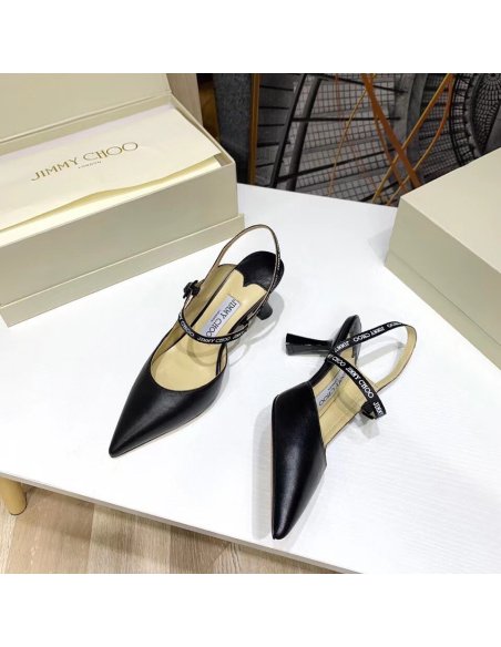 Cheap Reps Jimmy Choo Ray 65mm Slingback Pumps In Black Leather