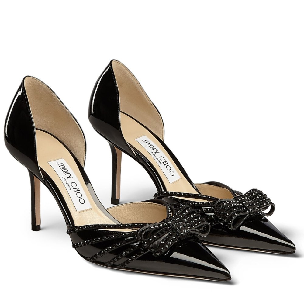 Cheap Reps Jimmy Choo Kaitence 85mm Pumps In Black Patent Leather