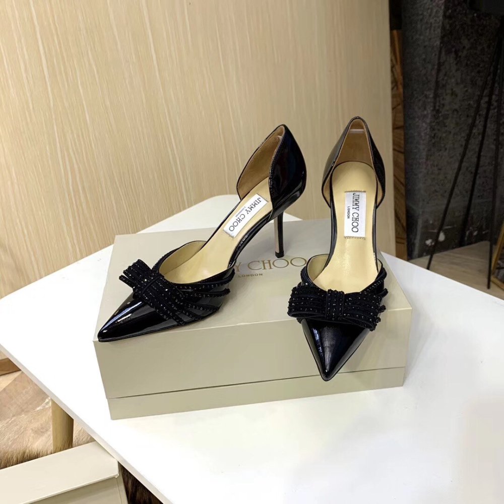 Cheap Reps Jimmy Choo Kaitence 85mm Pumps In Black Patent Leather