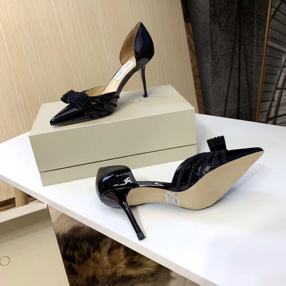 Cheap Reps Jimmy Choo Kaitence 85mm Pumps In Black Patent Leather