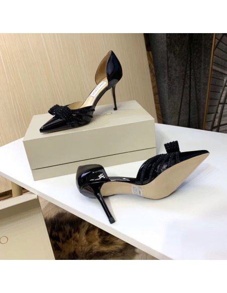 Cheap Reps Jimmy Choo Kaitence 85mm Pumps In Black Patent Leather