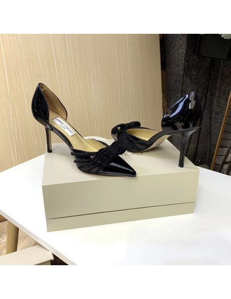 Cheap Reps Jimmy Choo Kaitence 85mm Pumps In Black Patent Leather