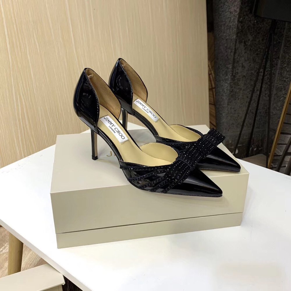 Cheap Reps Jimmy Choo Kaitence 85mm Pumps In Black Patent Leather