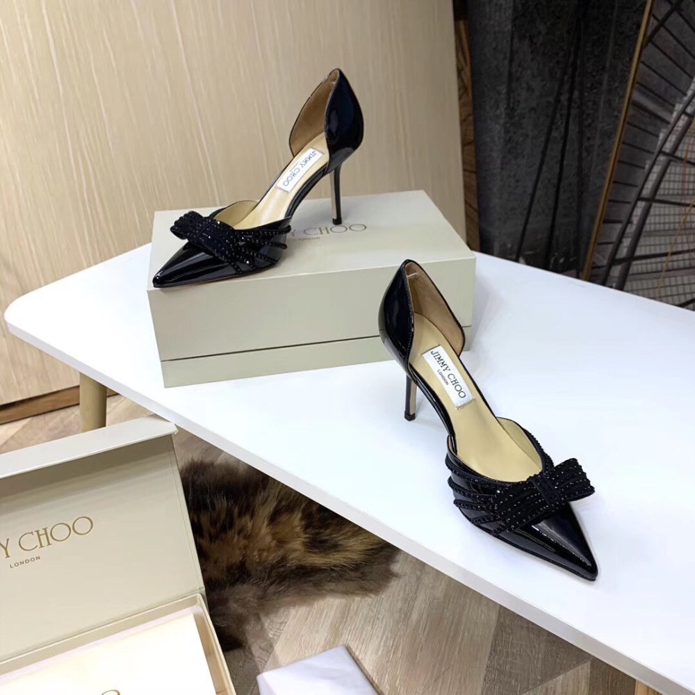Cheap Reps Jimmy Choo Kaitence 85mm Pumps In Black Patent Leather