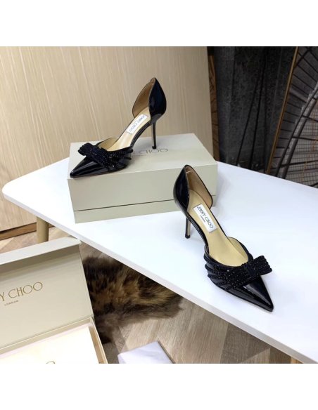 Cheap Reps Jimmy Choo Kaitence 85mm Pumps In Black Patent Leather