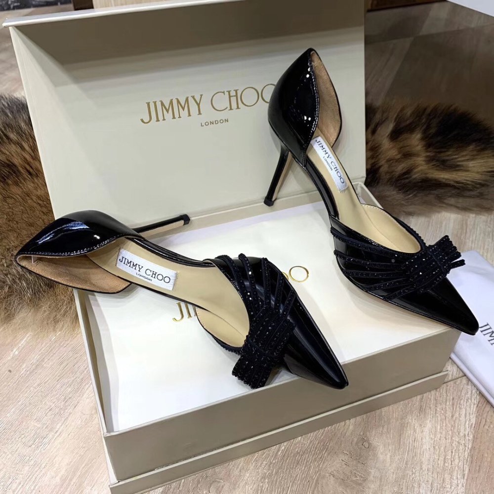 Cheap Reps Jimmy Choo Kaitence 85mm Pumps In Black Patent Leather