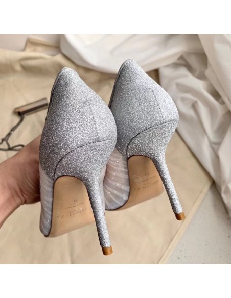 Cheap Reps Jimmy Choo Love 85mm Pumps In Glitter Fabric and Tulle