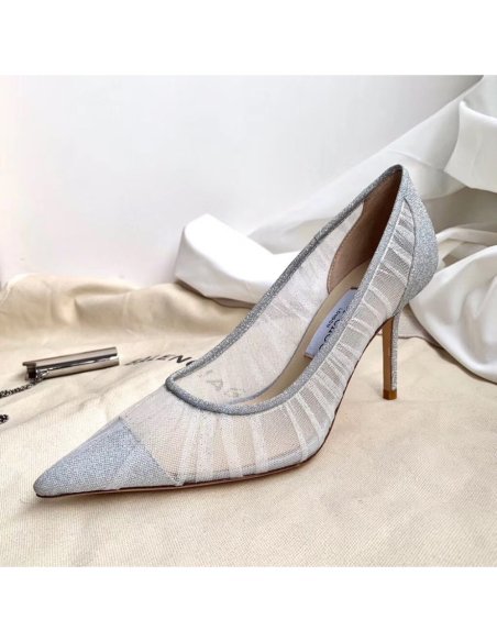 Cheap Reps Jimmy Choo Love 85mm Pumps In Glitter Fabric and Tulle