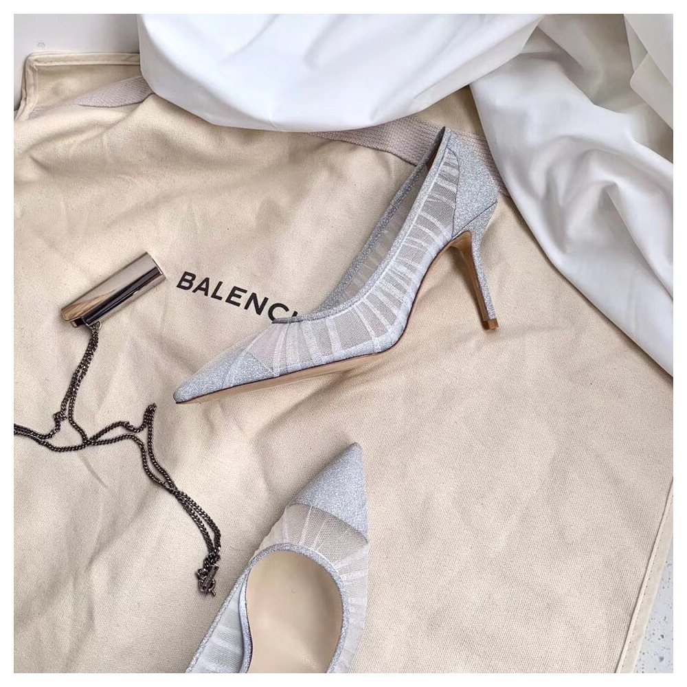 Cheap Reps Jimmy Choo Love 85mm Pumps In Glitter Fabric and Tulle